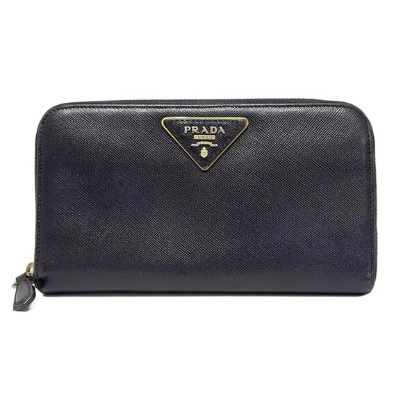 PRADA - 1M0506 Black Leather Long Wallet - Picture 1 of 6